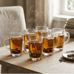 Glass Mug Set - 6 Pcs